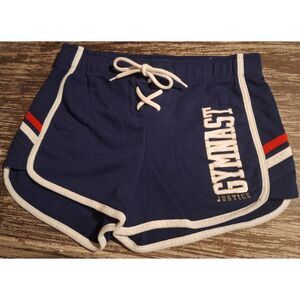 Justice Girls Gymnast Elastic Navy Shorts w/ Tie Patriotic‎ Size 10